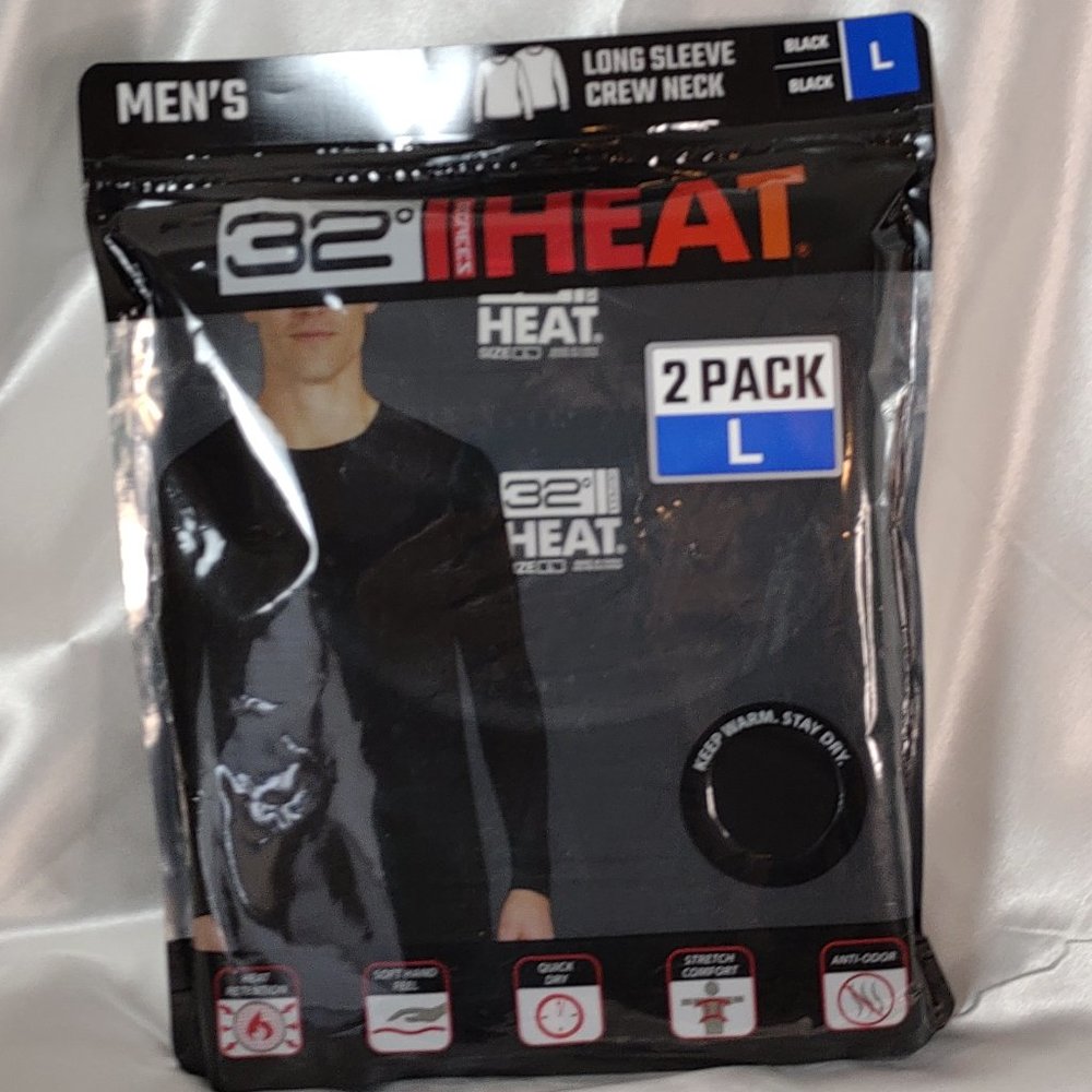 32 Degrees Men's 2 Pack Long Sleeve Crew Neck Shirt - Picture 1 of 4